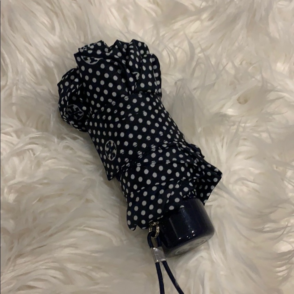 Tory Burch Mini Monogram Umbrella Navy